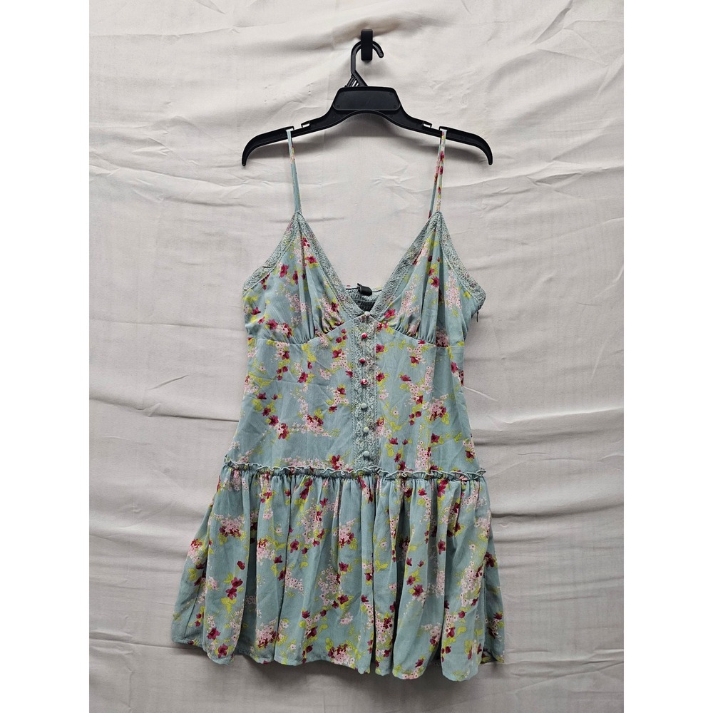 Wild Fable Womens Floral Mini Dress Blue Polyester Relaxed Size Large